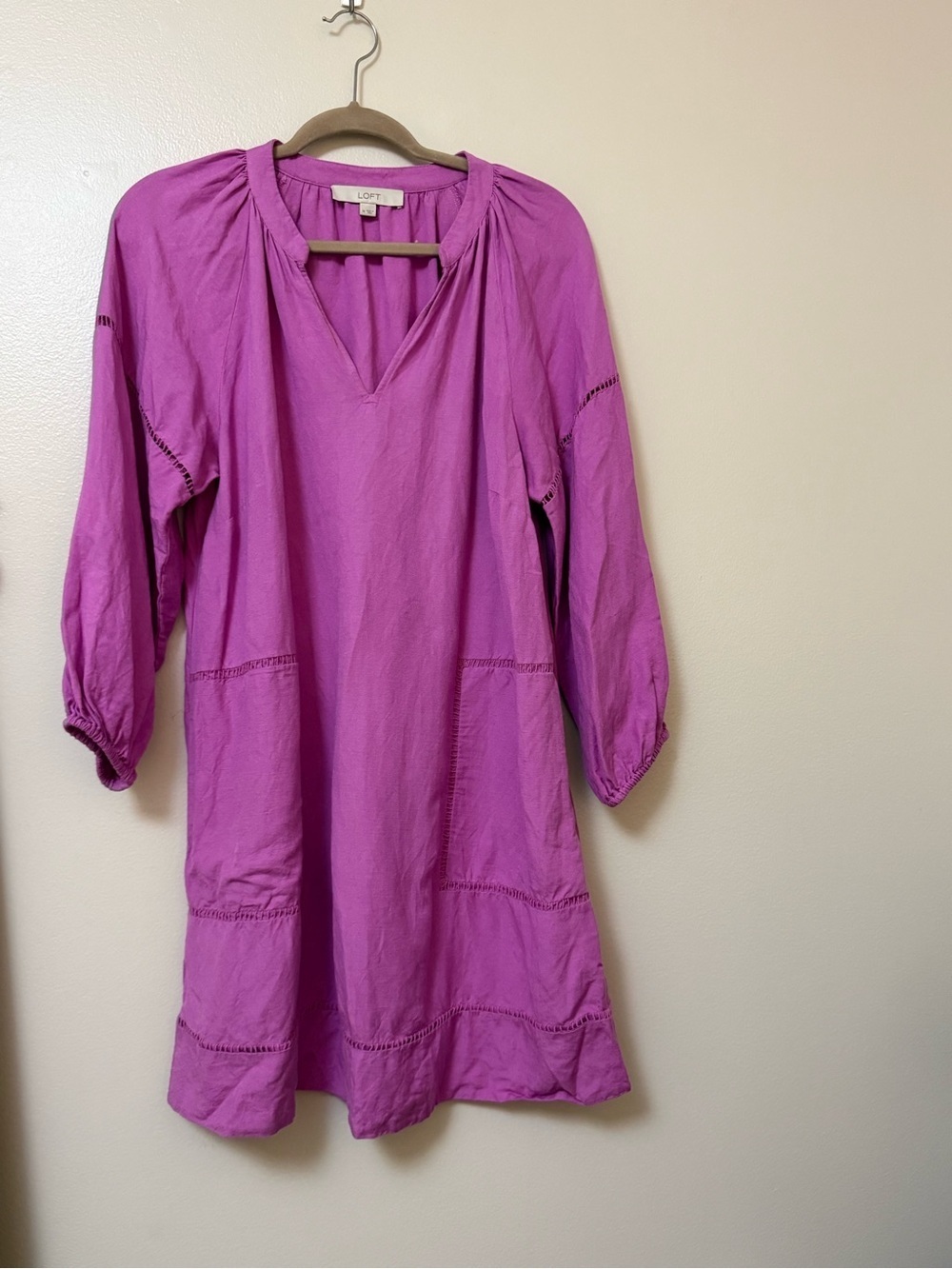 LOFT Fuchsia linen blend Tunic Dress